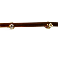 Paire de clous d'oreilles or gris et diamants