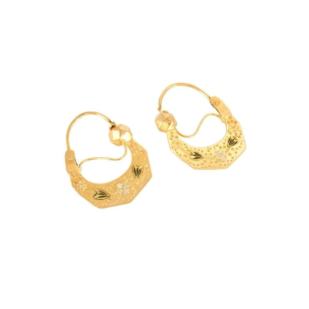 Paire de créole savoyarde, fin XIXéme, or jaune