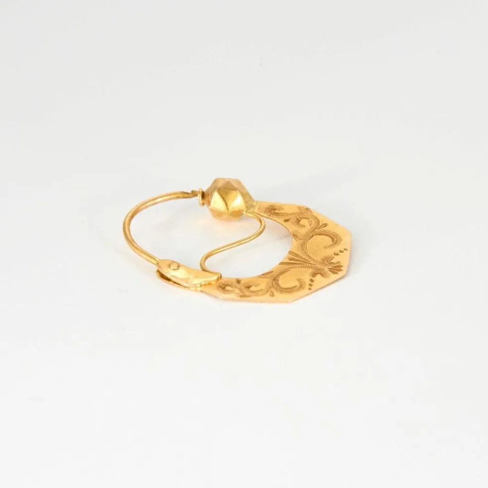 Paire de créole savoyarde, fin XIXéme, or jaune
