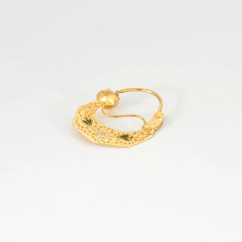 Paire de créole savoyarde, fin XIXéme, or jaune