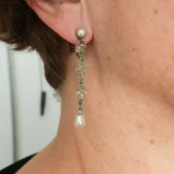 Paire de pendants d'oreilles fin XIXème