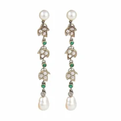 Paire de pendants d'oreilles fin XIXème
