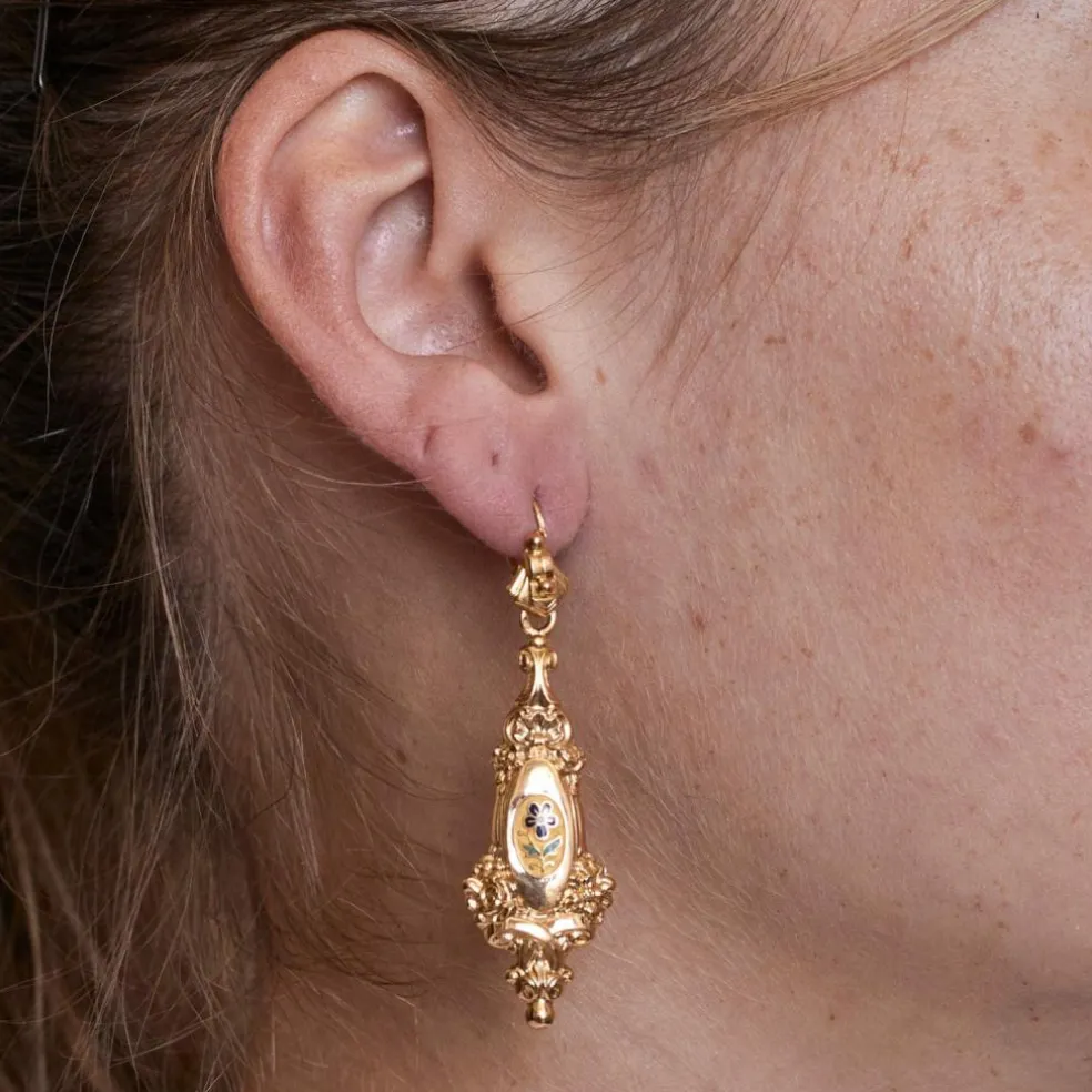 Paire de pendants d'oreilles Or jaune