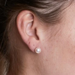 Paire de puces d'oreilles perles Akoya