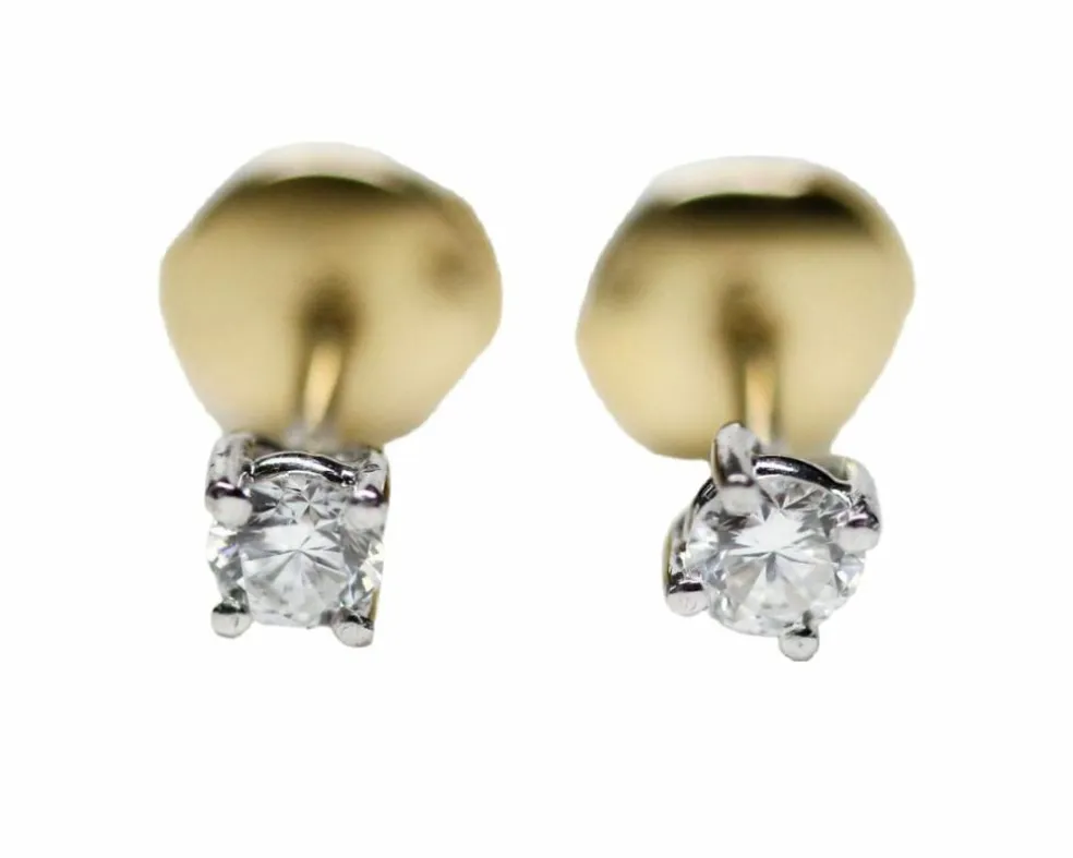 Paire Puces d'Oreilles Or Diamant