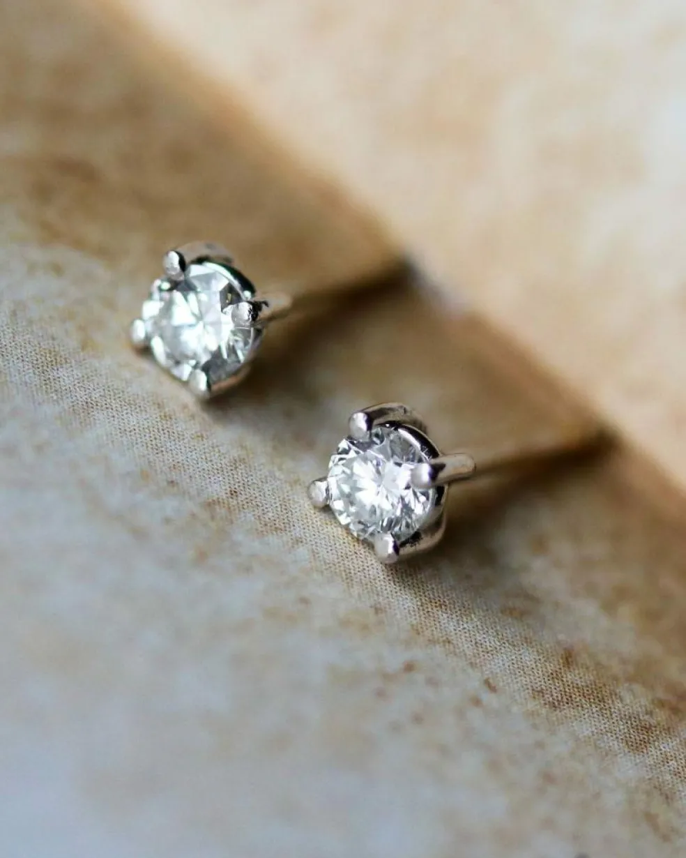 Paire Puces d'Oreilles Or Diamant