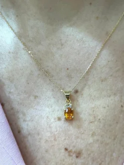 Parure 2 pièces en or jaune, diamants et citrines