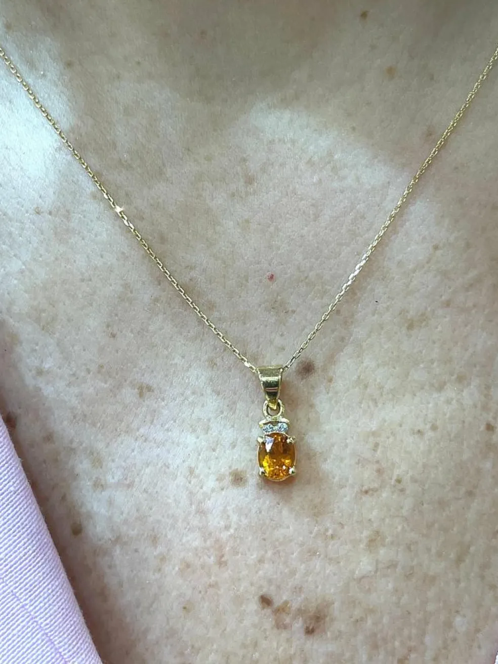 Parure 2 pièces en or jaune, diamants et citrines