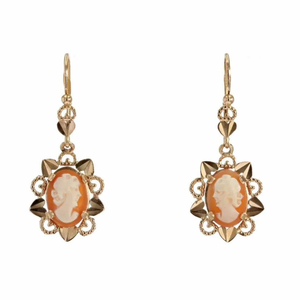 Parure bague et boucles d'oreilles camées