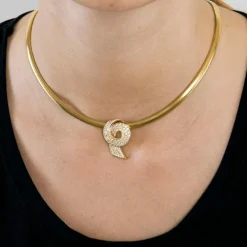 Parure collier et boucles d'oreilles or jaune