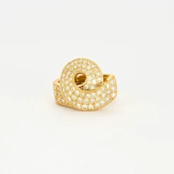 Parure collier et boucles d'oreilles or jaune