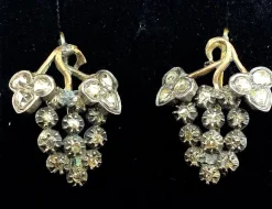 Parure collier négligé et boucles d’oreilles en or jaune et argent, diamants, Napoléon III