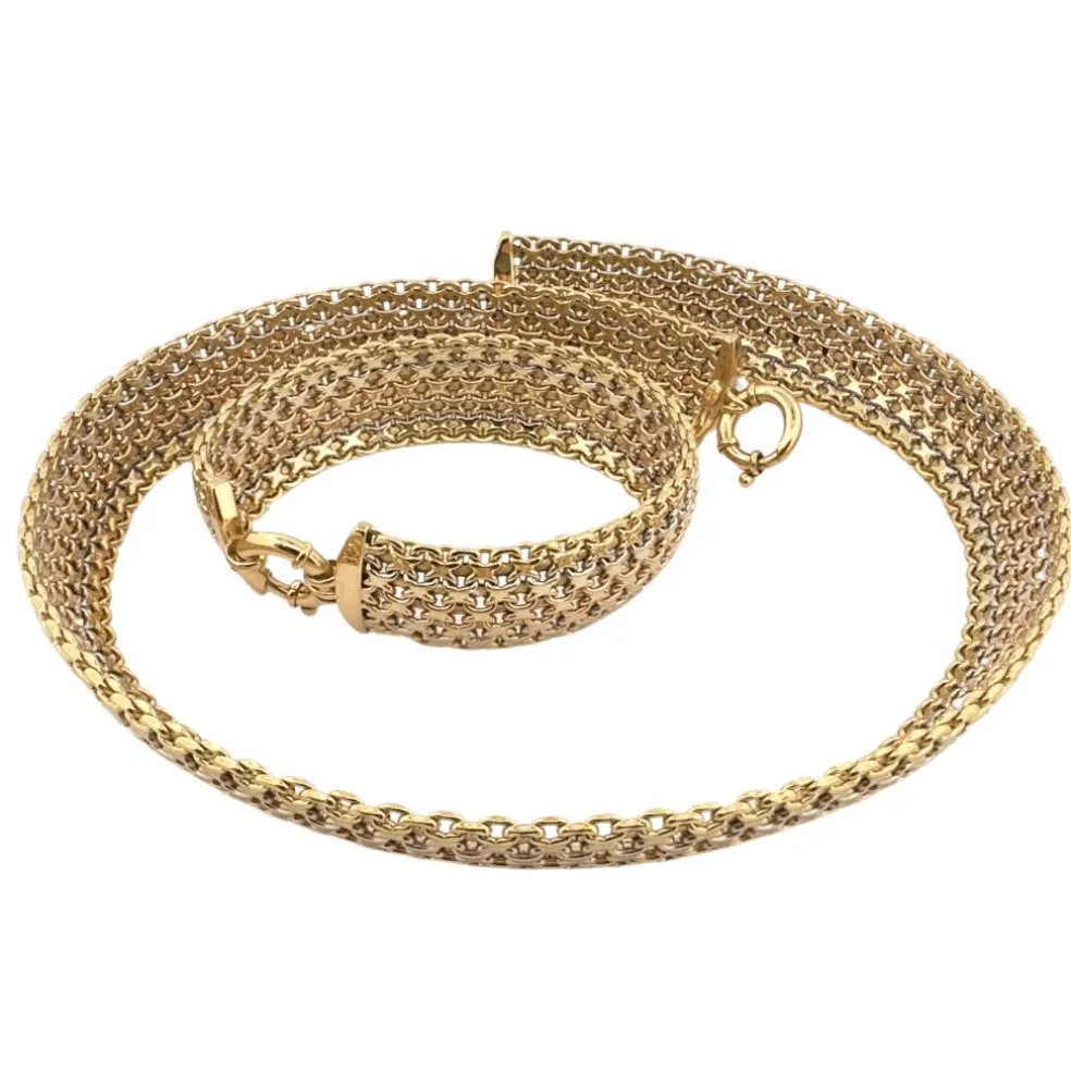 Parure deux pièces collier et bracelet 3 ors