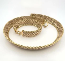 Parure deux pièces collier et bracelet 3 ors