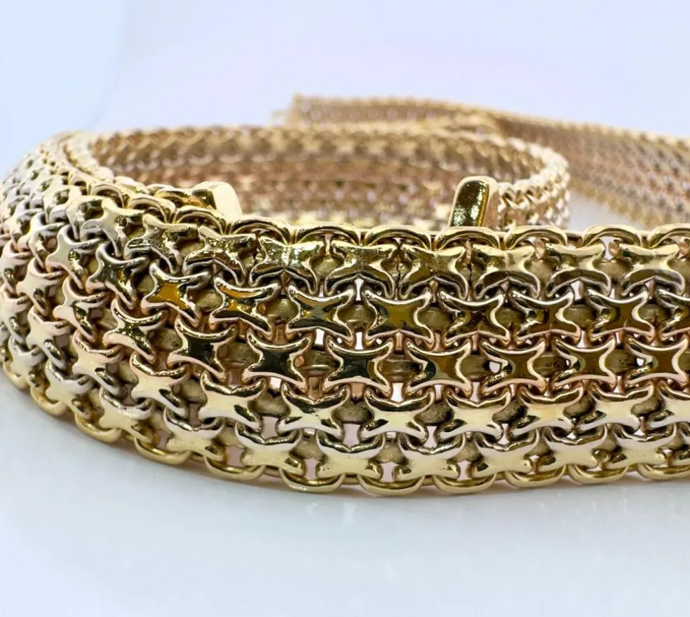 Parure deux pièces collier et bracelet 3 ors