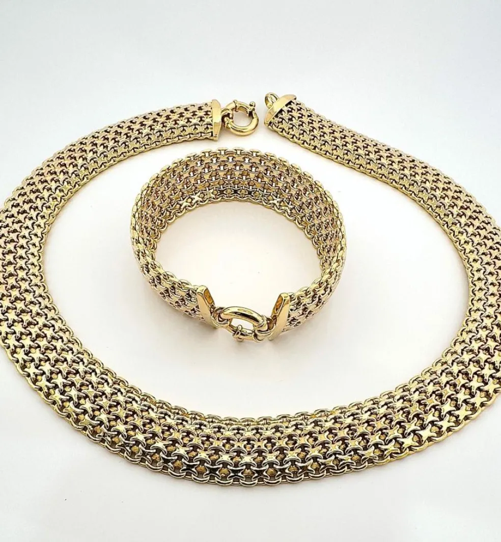 Parure deux pièces collier et bracelet 3 ors