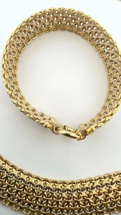 Parure deux pièces collier et bracelet 3 ors