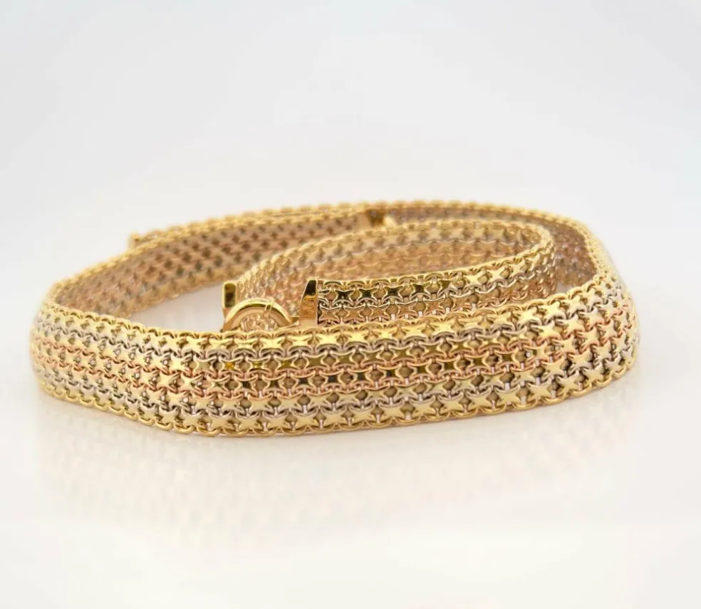 Parure deux pièces collier et bracelet 3 ors