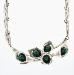Parure en argent et malachite