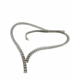 Parure or blanc Collier rivière de diamants et Boucles d’oreilles