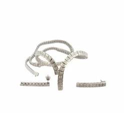 Parure or blanc Collier rivière de diamants et Boucles d’oreilles