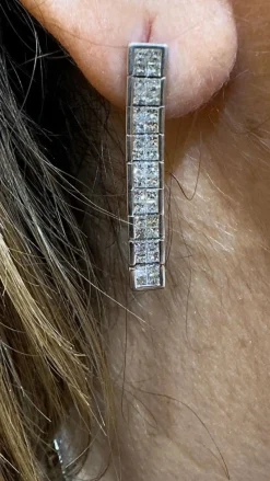 Parure or blanc Collier rivière de diamants et Boucles d’oreilles