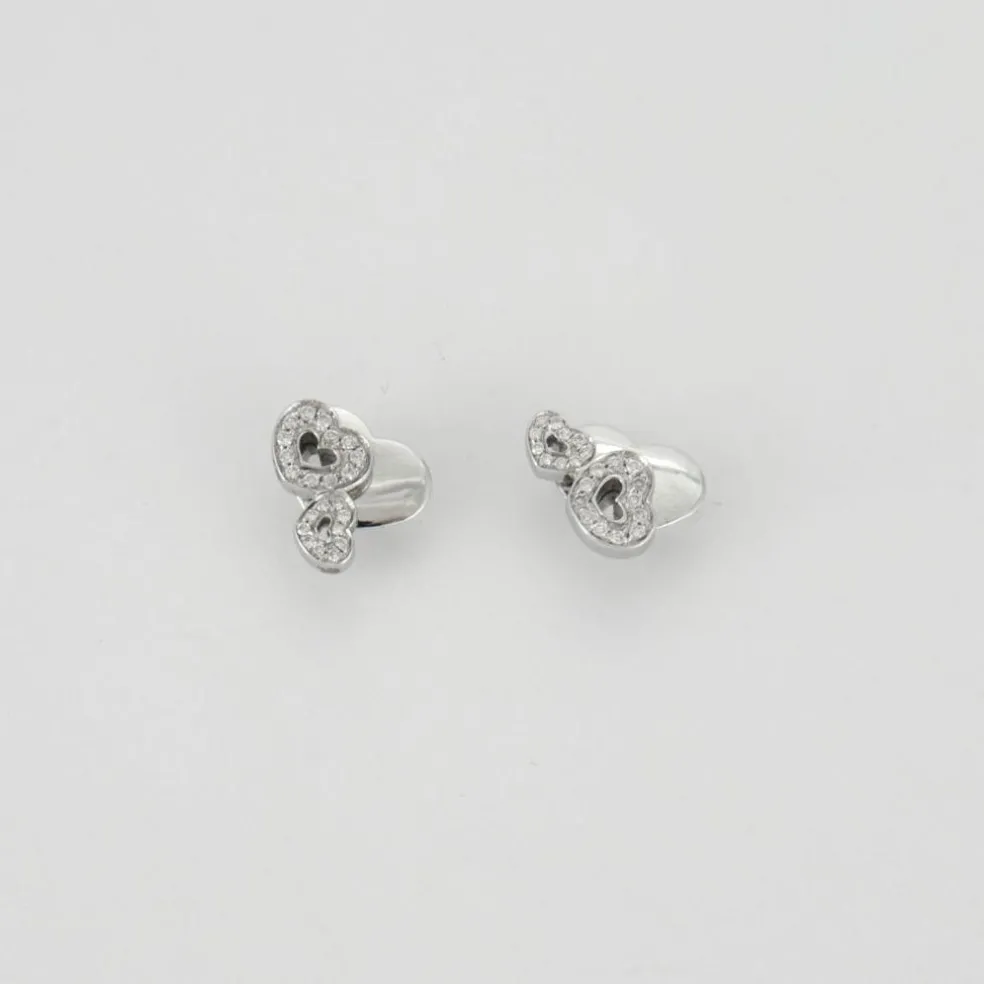 Pasquale Bruni - Boucles d'oreilles double cœurs diamants