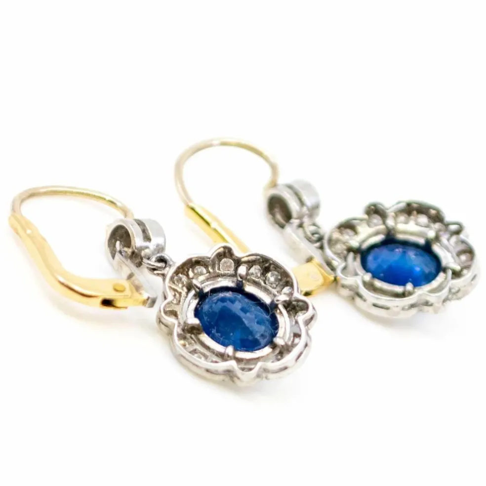 Pendantes diamant saphir