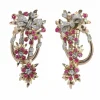 Pendantes, diamants et rubis