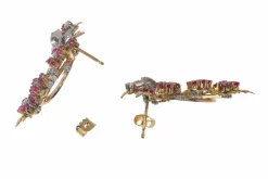Pendantes, diamants et rubis