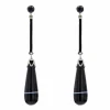 Pendants d'oreilles agates rubannées onyx émail et or