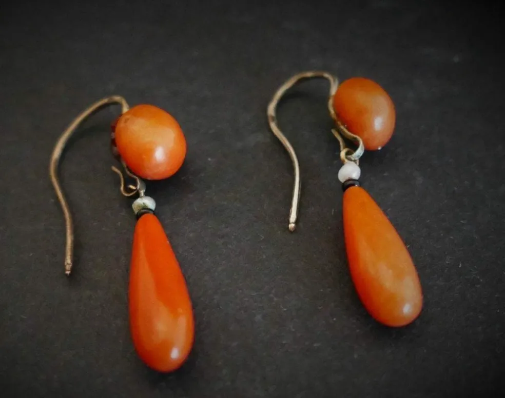 Pendants d'Oreilles Corail