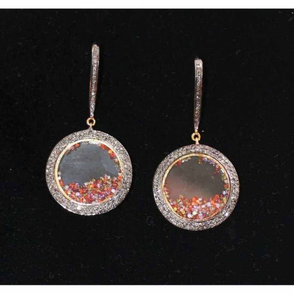 Pendants d'Oreilles en Vermeil et Saphirs