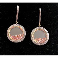 Pendants d'Oreilles en Vermeil et Saphirs