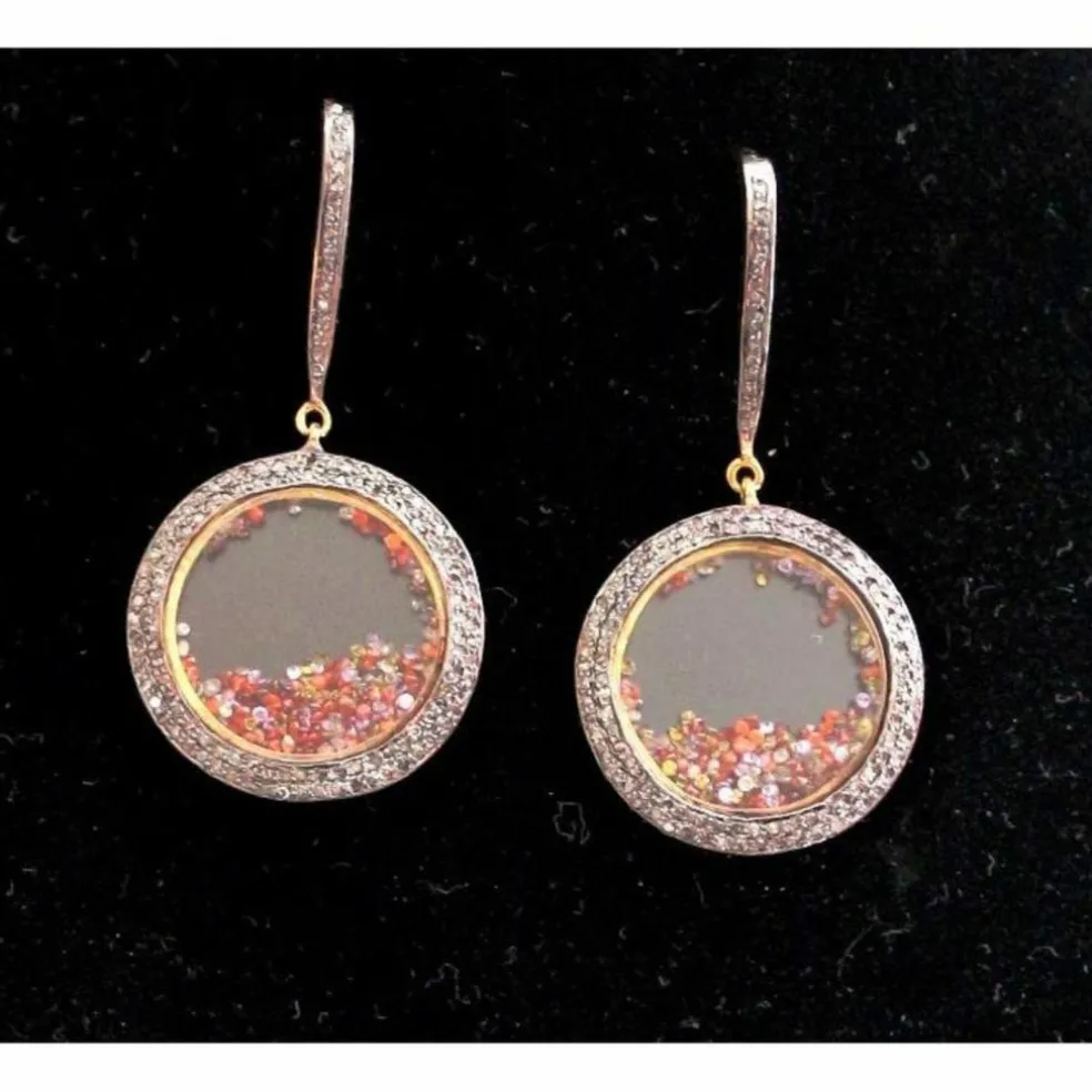 Pendants d'Oreilles en Vermeil et Saphirs