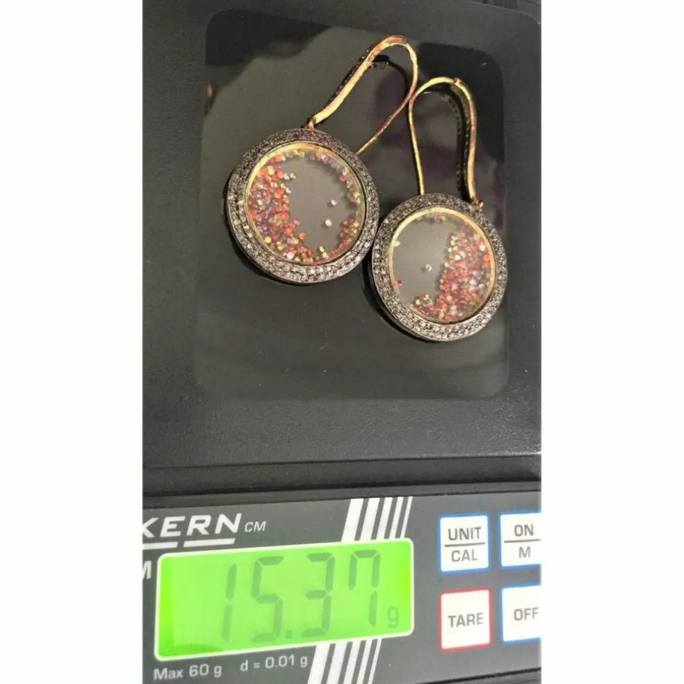 Pendants d'Oreilles en Vermeil et Saphirs
