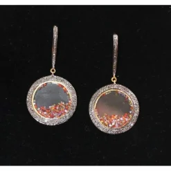 Pendants d'Oreilles en Vermeil et Saphirs