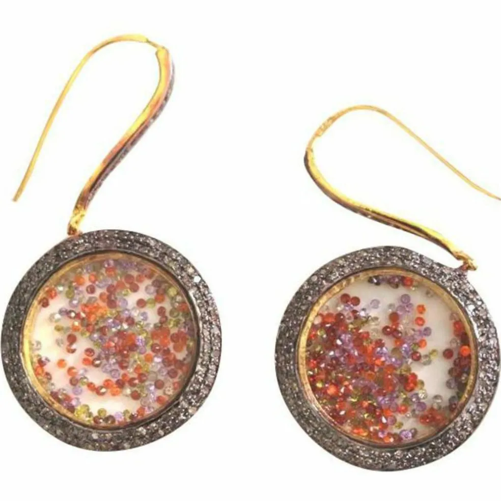 Pendants d'Oreilles en Vermeil et Saphirs