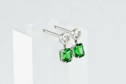 Pendants d'oreilles grenat tsavorite