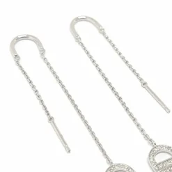 Pendants d'oreilles liens diamants or blanc