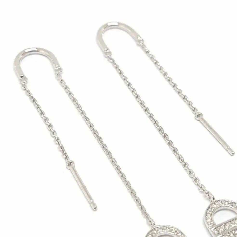 Pendants d'oreilles liens diamants or blanc