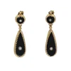 Pendants d'oreilles onyx et perles fines