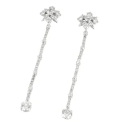 Pendants d'oreilles, or blanc et diamants