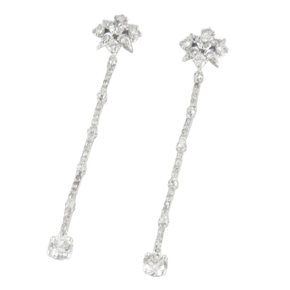 Pendants d'oreilles, or blanc et diamants