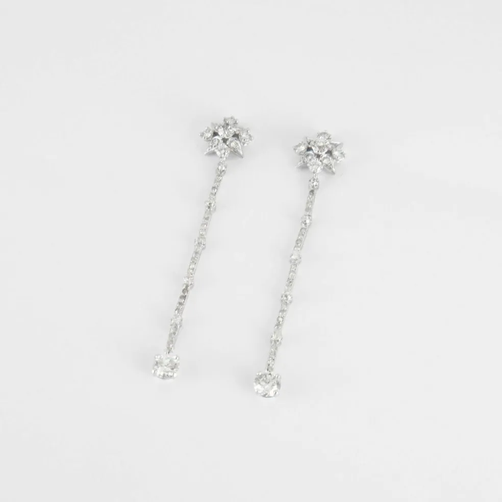 Pendants d'oreilles, or blanc et diamants
