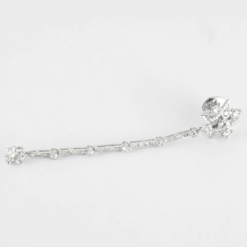 Pendants d'oreilles, or blanc et diamants