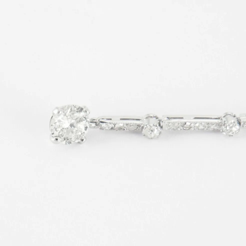 Pendants d'oreilles, or blanc et diamants