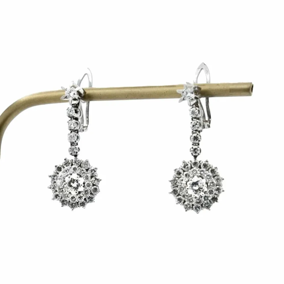Pendants d'oreilles Or gris Diamants