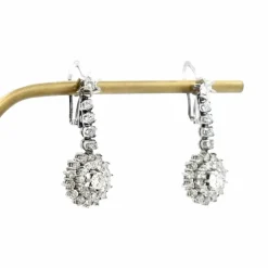 Pendants d'oreilles Or gris Diamants