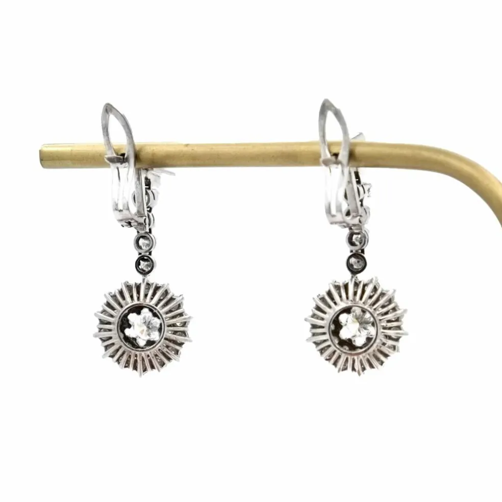 Pendants d'oreilles Or gris Diamants